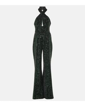 Elie Saab Sequined Wide-Leg Jumpsuit - Black