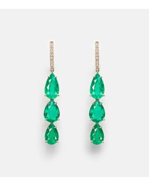 Anita Ko Ohrringe Anya Aus 18Kt Gelbgold Mit Diamanten Und Smaragden - Grün