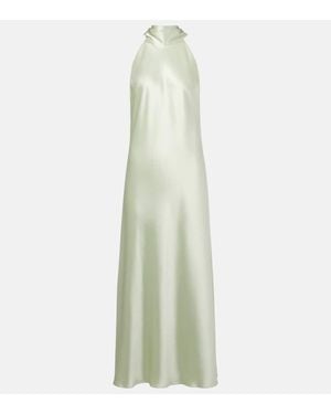 Galvan London Maxikleid Sienna Aus Satin - Weiß