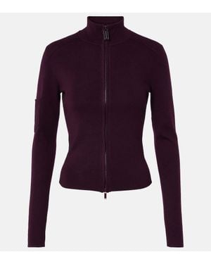 Victoria Beckham Wool-Blend Zip-Up Jumper - Purple