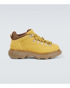 Burberry Schnuerstiefel Aus Leder - Gelb