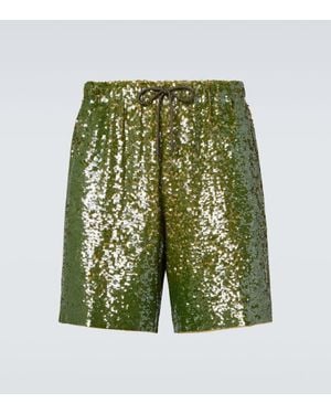 Dries Van Noten Bermuda-Shorts Mit Pailletten - Grün