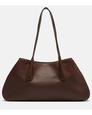 The Row Alger Medium Leather Shoulder Bag - Brown
