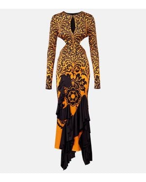 Etro Printed Open-Back Midi Dress - Black