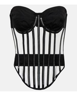 Dolce & Gabbana Top Corsetto Con Stecche E Scollo A Cuore - Nero