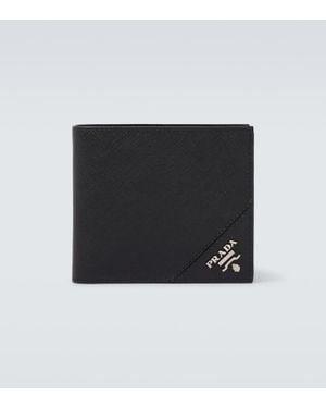 Prada Portemonnaie Aus Saffiano-Leder - Schwarz