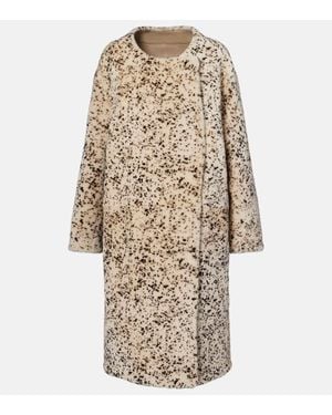 TOTEME Printed Shearling Coat - Natural