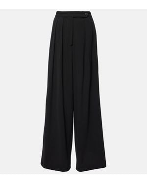 Dries Van Noten Pleated Wool-Blend Trousers - Black