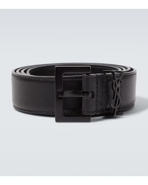 Saint Laurent Guertel Cassandre Aus Leder - Schwarz