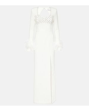 Rebecca Vallance Bridal Blanche Feather-Trimmed Gown - White