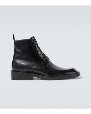Saint Laurent Schnuerstiefel Ian Aus Leder - Schwarz