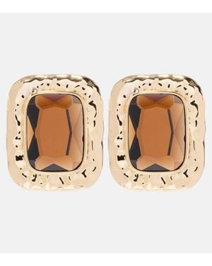 Self-Portrait Amber-Plated Earrings - Natural