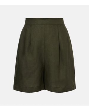 Asceno Dallas Linen Shorts - Green