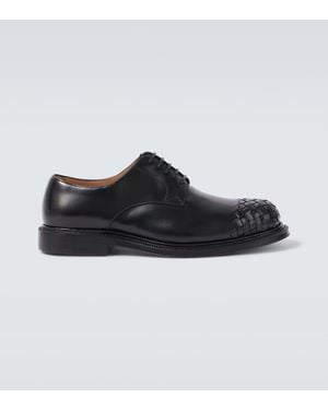 Bottega Veneta Schnuerschuhe Intrecciato Aus Leder - Schwarz