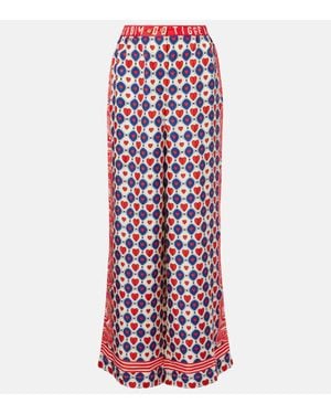 CAMILLA Printed Silk Palazzo Pants - Red