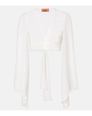 Missoni Lame Crop Top - White
