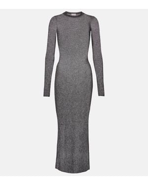 Isabel Marant Robe Longue Fanelie En Lame - Gris