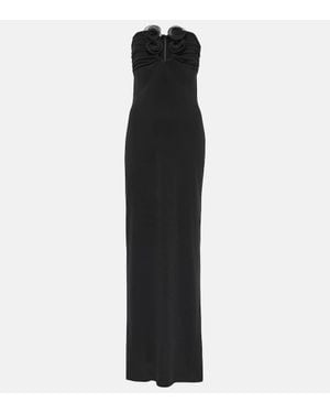Magda Butrym Floral-Applique Gown - Black