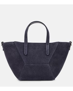 Brunello Cucinelli Tote Bag Monili Aus Veloursleder - Blau