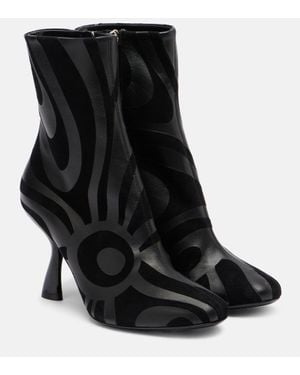 PUCCI Marmo Suede And Leather Ankle Boots - Black
