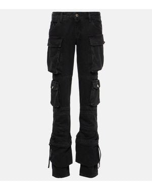The Attico Jeans Cargo Rectos De Tiro Bajo - Negro