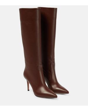 Gianvito Rossi Hansen 85 Knee-High Leather Boots - Brown