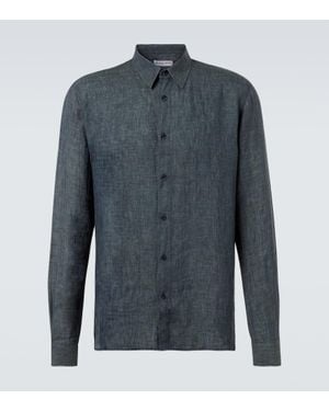Orlebar Brown Justin Linen Shirt - Blue