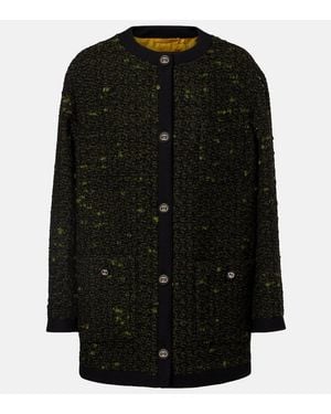 Gucci Manteau En Laine Melangee - Noir