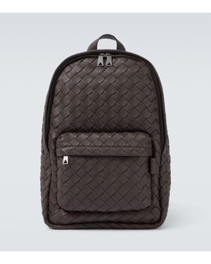 Bottega Veneta Intrecciato Leather Backpack - Black