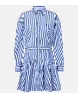 Polo Ralph Lauren Striped Cotton Shirt Dress - Blue