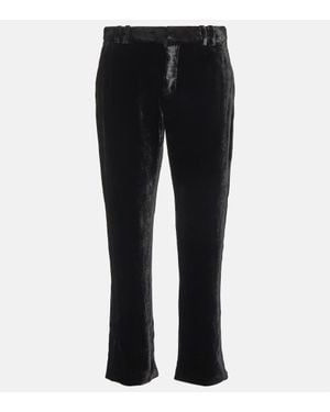 Balmain Pantalon Raccourci En Velours - Noir