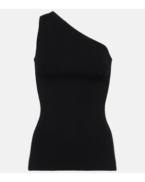 TOTEME One-Shoulder Jersey Top - Black