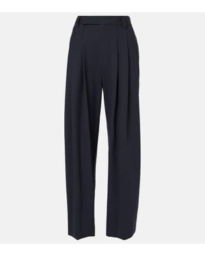 Brunello Cucinelli Weite Hose Aus Einem Wollgemisch - Blau