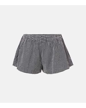 Hunza G Gingham Seersucker Shorts - Blue