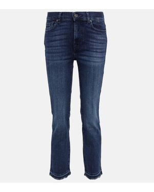 7 For All Mankind High-Rise Jeans The Straight Crop - Blau