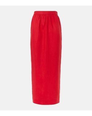 Posse Bonnie Linen Pencil Skirt - Red