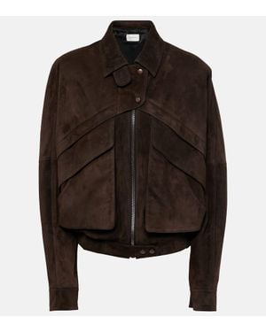 Magda Butrym Jacke Aus Veloursleder - Schwarz