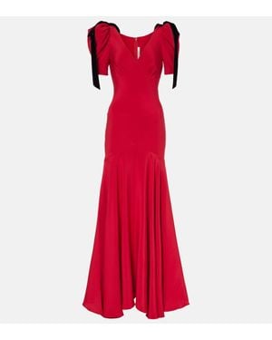 Rodarte Bow-detail Silk Crepe Gown - Red