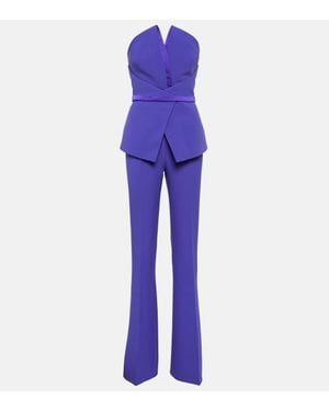 Safiyaa Capucine Strapless Crepe Jumpsuit - Purple