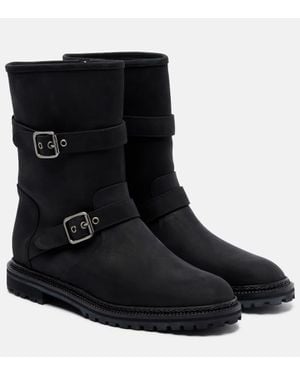 Manolo Blahnik Sulaltrosa Leather Biker Boots - Black