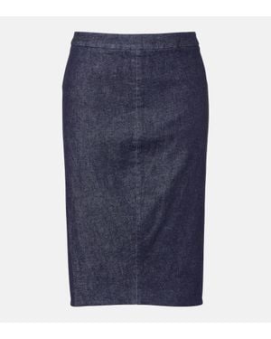 Tom Ford High-Rise-Bleistiftrock Aus Denim - Blau