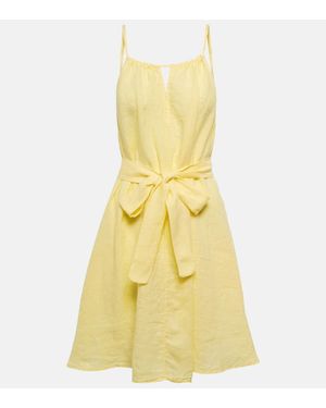 Velvet Dora Linen Minidress - Yellow