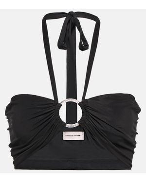 Alexandre Vauthier Crystal-Embellished Bralette - Black