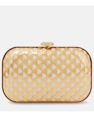 BVLGARI Calla-Plated Clutch - Natural