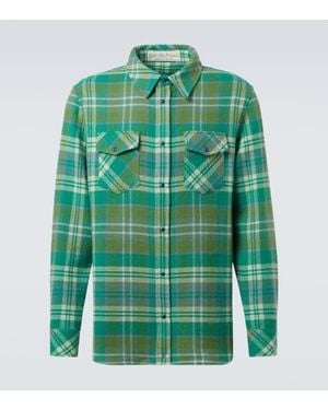 God's True Cashmere Hero Tartan Cashmere Shirt - Green