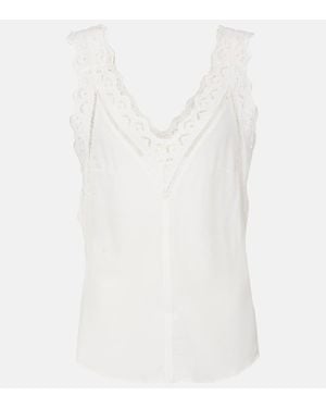 Isabel Marant Top Fradela Aus Crepe Mit Spitze - Weiß