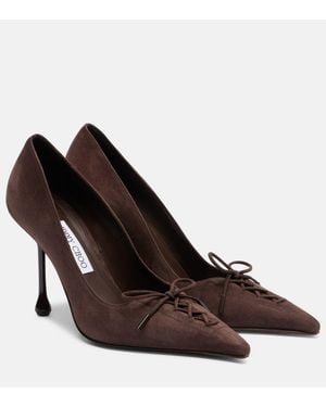 Jimmy Choo Scarlett 95 Suede Pumps - Brown