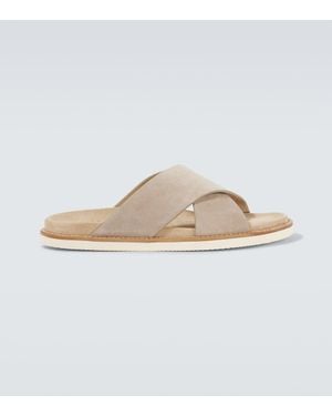 Brunello Cucinelli Sandalen Aus Veloursleder - Weiß