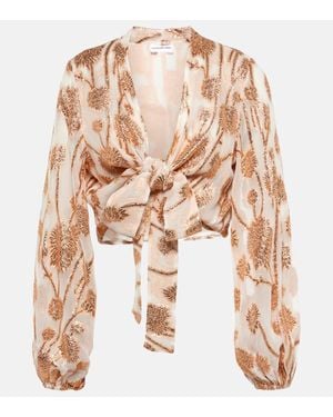 Alexandra Miro Verziertes Cropped-Top Tabitha - Braun