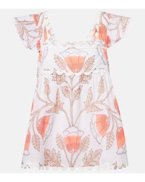 Juliet Dunn Bedrucktes Top Aus Baumwolle - Pink
